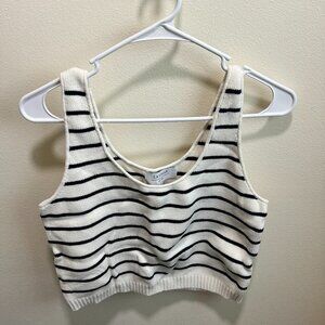 La Ligne Striped Ribbed Cotton Tank Top Size Small